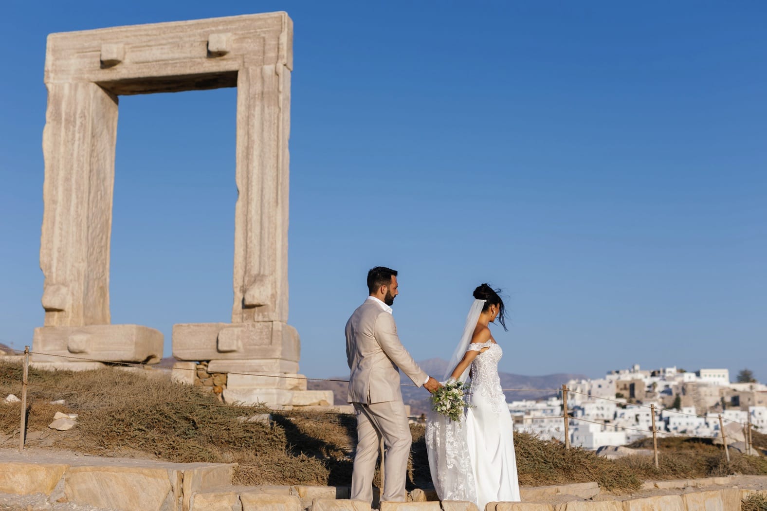 Wedding In Naxos - Temple of Apollo - Onaida & Christopher